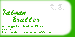 kalman bruller business card