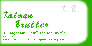 kalman bruller business card